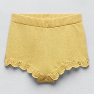 Zara Knit Shorts Yellow Small